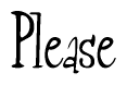 The image is of the word Please stylized in a cursive script.