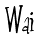 The image is of the word Wai stylized in a cursive script.