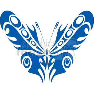 blue  butterfly circle wings tattoo