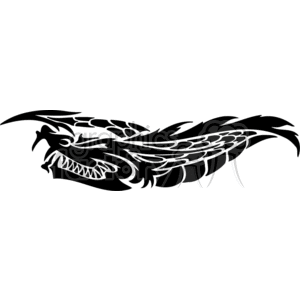 The image displays a black and white silhouette of a stylized dragon. It is a vector graphic that appears to be designed for vinyl cutting, suitable for use in tattoos, art, or signage due to its clean, bold lines that would make it easy to cut and apply on various surfaces.