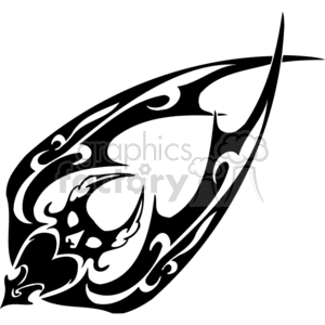 This image depicts a stylized bat with wings spread, created in a tribal tattoo or decorative line art style that could be suitable for vinyl decals. The artwork is black and white, making it ideal for cutouts or engravings with a Halloween or gothic theme.