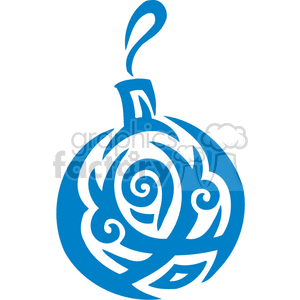 Blue Ornate Christmas Bulb Ornament