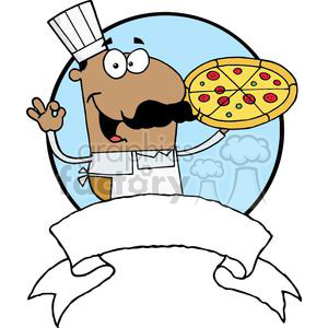 Pleased Hispanic Pizza Chef With His Perfect Pizza Pie