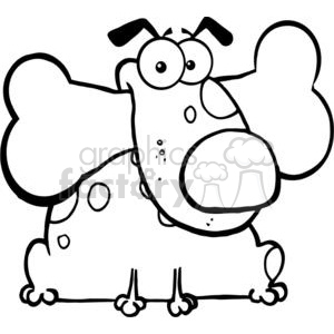 2645-Royalty-Free-Fat-Dog-With-Big-Bone-In-Mouth