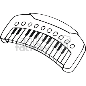 Black and white outline of a musical keyboard 