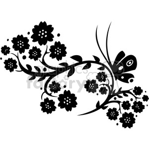 Chinese swirl floral design 090