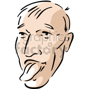 man sticking tongue out