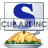 This animated GIF shows a thanksgiving turkey, with a blue spinning letter s on a card above it