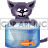 animated cat watching a fish in a fish bowl