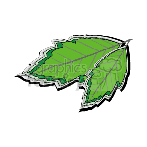 This clipart image features a stylized graphic of green leaves, which could represent a variety of tree species, including possibly oak or maple, commonly associated with agriculture or the fall season.