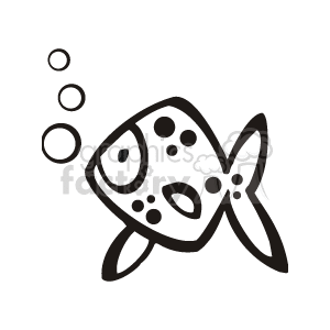 This image shows a fish with air bubbles coming out of its mouth. 