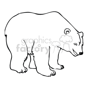 The image is a cartoon of a polar bear, with a close-up of its face, feet and eyes. Its snout is visible, and its feet are large and furry.