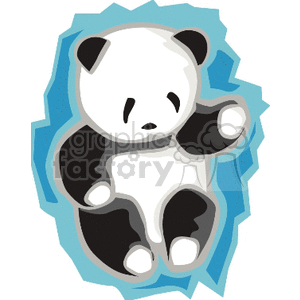 The image is a stylized clipart of a baby panda. The panda appears to be in a playful or relaxed pose and has the distinctive black and white coloration typical of giant pandas.
