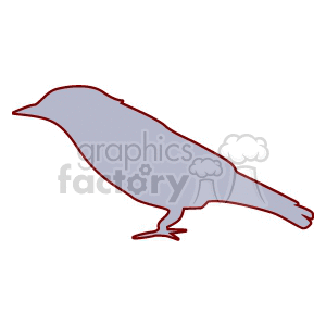 The clipart image depicts the silhouette of a Mourning Dove. The illustration is simplified, capturing the bird’s profile in a stylized manner.