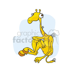 Cartoon giraffe sitting cross legged