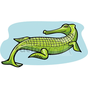 The image is a stylized illustration of a green dinosaur that resembles the prehistoric aquatic reptiles known as plesiosaurs, which are often associated with the general category of dinosaurs due to their coexistence in the same time period. The dinosaur in the clipart has a long neck, a streamlined body, and flippers, which are characteristic of aquatic dinosaurs or marine reptiles from the Mesozoic era.
