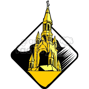 Golden Church Triangle Sign