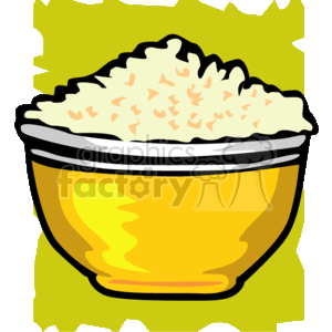 This clipart image displays a bowl of popcorn.