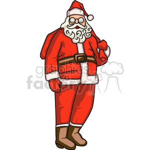 Santa Claus in Red Holding His Gift Bag