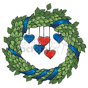 The clipart image you provided shows a Christmas-themed wreath. It is a circular arrangement of various winter and holiday elements, such as pine cones, holly leaves, berries, and snowflakes. The wreath is commonly associated with the Christmas season and is often used for decoration during the holidays.
