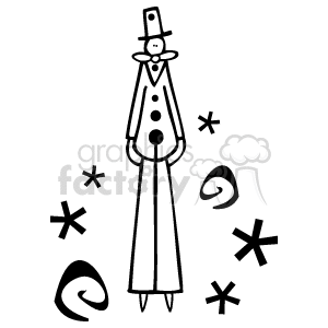 The image appears to be a simple line art clipart of a pilgrim, often associated with Thanksgiving in the United States. The pilgrim is depicted in a tall hat with a buckle and collar, typically characterized as part of the pilgrim attire.