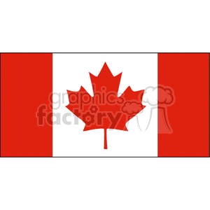 The clipart image shows a stylized version of the Canadian flag, which consists of a red background with a white square in the center containing a red maple leaf. 