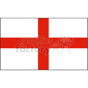 The image shows a white flag with a red cross in the center. This design is known as the St. George's Cross and is associated with England.