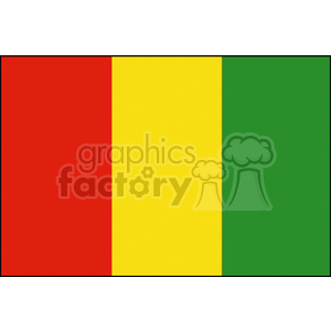 This clipart image features the national flag of Guinea, which consists of three vertical stripes in the colors red, yellow, and green from left to right.