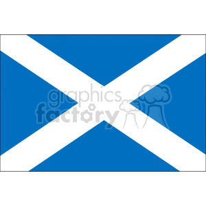 The image is a simple representation of the flag of Scotland, known as the Saltire or the Saint Andrew's Cross. It features a white diagonal cross on a blue background.