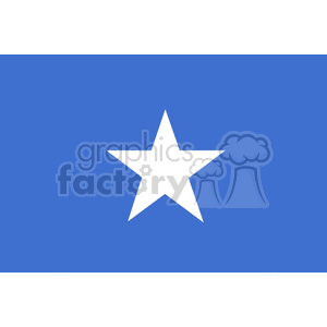 The image shows the flag of Somalia, which consists of a light blue field with a white five-pointed star in the center.