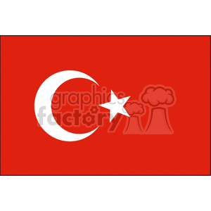 The clipart image displays the national flag of the Republic of Turkey, which consists of a red background with a white star and crescent in the center.