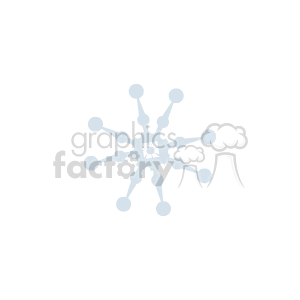 This clipart image features a singular snowflake with a symmetrical design, which is associated with winter, cold weather, and snow.