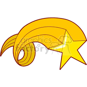 The clipart image shows a cartoon-style shooting star with a tail. It suggests a natural phenomenon that can be seen in the sky at night.