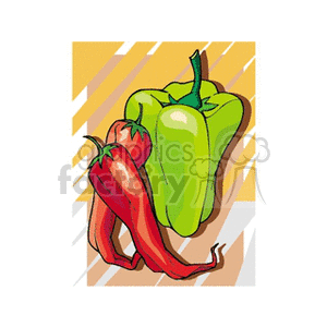Green and hot peppers