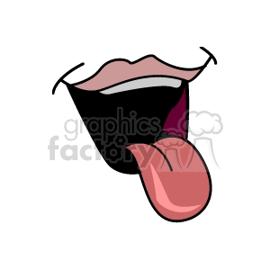 mouth with the tongue