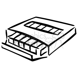 The image is a simple line drawing of an open
 box, possibly used to store items like clay, putty, or chalk.
