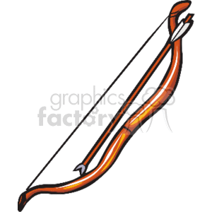 The clipart image depicts a stylized representation of a bow, a weapon typically used in conjunction with arrows for sports, archery competitions, or martial arts practices.