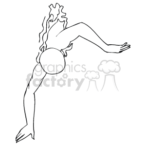 The image is a simple black and white line-art clipart of a person swimming. The swimmer is depicted from a side angle, with one arm extended forward and the other along their body, suggesting the person is doing a freestyle or front crawl stroke.