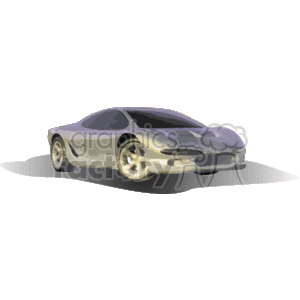 The image is a clipart representation of a sports car. The car features a sleek, aerodynamic design indicative of high performance vehicles, with visible details such as shiny rims on the wheels, a low-profile body, and what appears to be a shiny, metallic paint job.