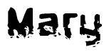 The image contains the word Mary in a stylized font with a static looking effect at the bottom of the words