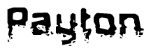 The image contains the word Payton in a stylized font with a static looking effect at the bottom of the words