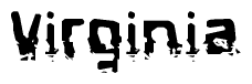 The image contains the word Virginia in a stylized font with a static looking effect at the bottom of the words
