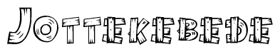The clipart image shows the name Jottekebede stylized to look like it is constructed out of separate wooden planks or boards, with each letter having wood grain and plank-like details.