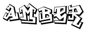 The clipart image features a stylized text in a graffiti font that reads Amber.