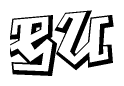 The clipart image features a stylized text in a graffiti font that reads Eu.