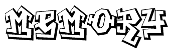 The clipart image features a stylized text in a graffiti font that reads Memory.