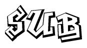 The clipart image features a stylized text in a graffiti font that reads Sub.