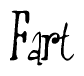 The image is of the word Fart stylized in a cursive script.