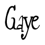 The image contains the word 'Gaye' written in a cursive, stylized font.