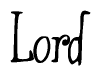 The image contains the word 'Lord' written in a cursive, stylized font.
